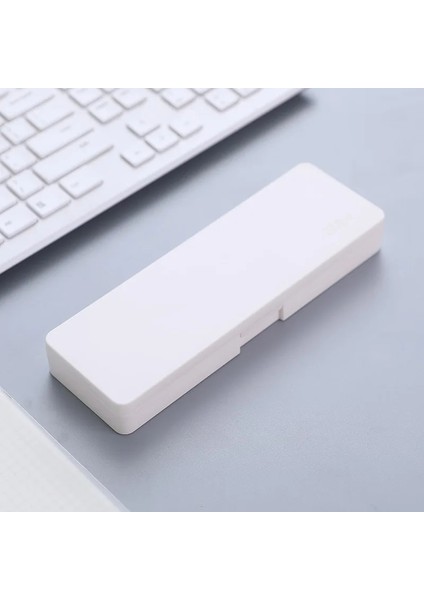 Bej Tarzı Plastik Kalem Kutusu Dıy Kırtasiye Çocuk Öğrenciler Kare Düz Renk Okul Malzemeleri (Yurt Dışından)