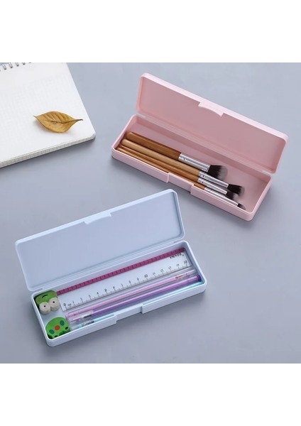 Bej Tarzı Plastik Kalem Kutusu Dıy Kırtasiye Çocuk Öğrenciler Kare Düz Renk Okul Malzemeleri (Yurt Dışından) fırsatları