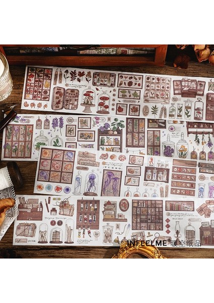 C Stili Vinatge Retro Washi Bant Renkli Çiçek Kitap Tarzı Tasarım Diy Craft Scrapbooking Hediye Paketleme Için Dekoratif Maskeleme Bandı (Yurt Dışından)