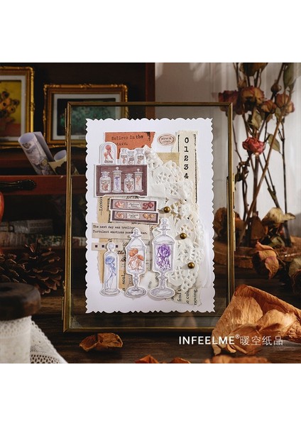 C Stili Vinatge Retro Washi Bant Renkli Çiçek Kitap Tarzı Tasarım Diy Craft Scrapbooking Hediye Paketleme Için Dekoratif Maskeleme Bandı (Yurt Dışından)
