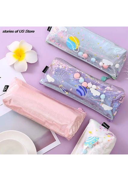 No.4 Stili Ins Yaratıcı Gezegen Yıldızlı Gökyüzü Quicksand Kalem Kutusu Kawaii Kırtasiye Çantası Okul Kalem Malzemeleri Kalem Kılıfı Öğrenci Kırtasiye (Yurt Dışından) fırsatları