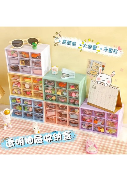 Mavi Stil 9 Izgara Çekmece Tipi Saklama Kutusu Küçük Kozmetik Plastik Organizatörler Kutusu Kawaii Öğrenci Sırası Kırtasiye Enkaz Takı Depolama Rafı (Yurt Dışından) modelleri