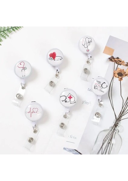 B Tarzı Geri Çekilebilir Rozet Makarası Tıbbi Işçi Çalışma Kartı Klipsi Doktor Hemşire Kimliği Isim Kartı Ekran Etiketi Personel Kartı Rozet Tutucu Ekg Ekometre (Yurt Dışından) modelleri