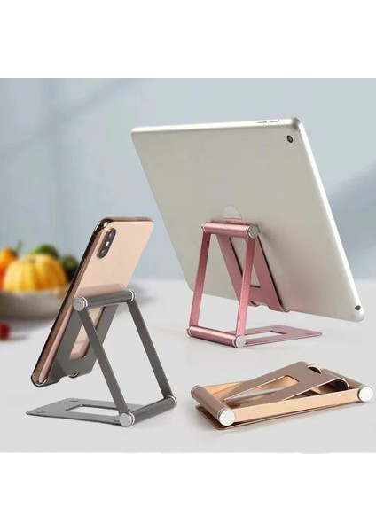 Gümüş Tarzı Ayarlanabilir Telefon Tutucu Masaüstü Katlanabilir Tablet Desteği Standı Masa Braketi Organizatör Taşınabilir Akıllı Telefon Montaj Ofis Malzemeleri (Yurt Dışından) fiyatları