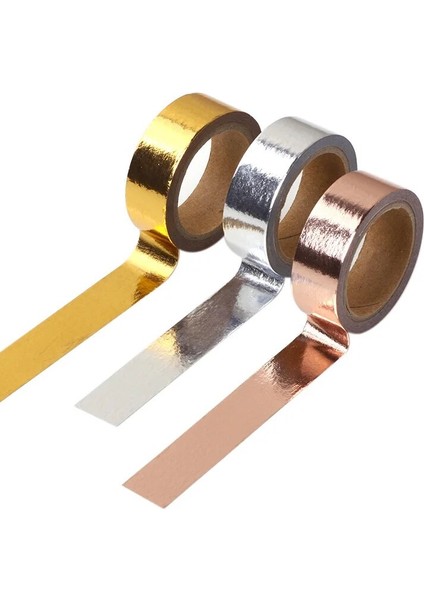 Altın Tarzı 15MM * 10M Altın Folyo Washi Bant Gümüş Altın Bronz Gül Yeşil Renk Japon Kawaii Dıy Scrapbooking Araçları Maskeleme Bandı (Yurt Dışından) fiyatları