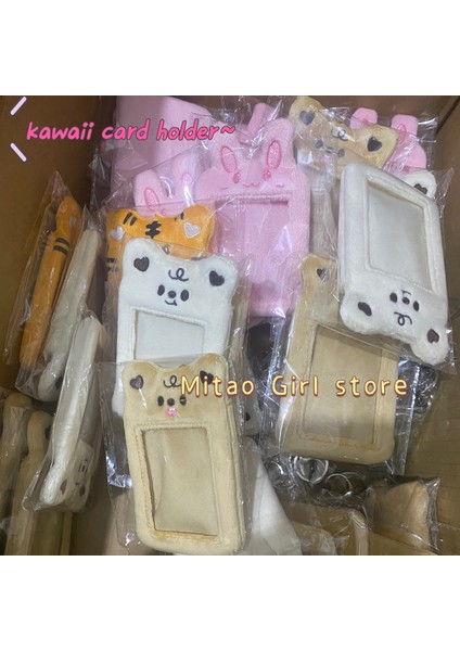 Ey Stil Kawaii Ayı Peluş Fotocard Tutucu Kredi Kımlık Banka Kartı Anahtarlıklar Otobüs Kartı Koruyucu Kılıf Fotoğraf Kollu Kırtasiye (Yurt Dışından) fırsatları