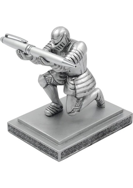 Gümüş Tarzı Ofis Aksesuarı Organizatör Kalem Standı Kalem Tutucu Yönetici Şövalye Kalem Tutucu Şövalye Diz Çökmüş Kalem Tutucu Ofis Masası Organizatör (Yurt Dışından)