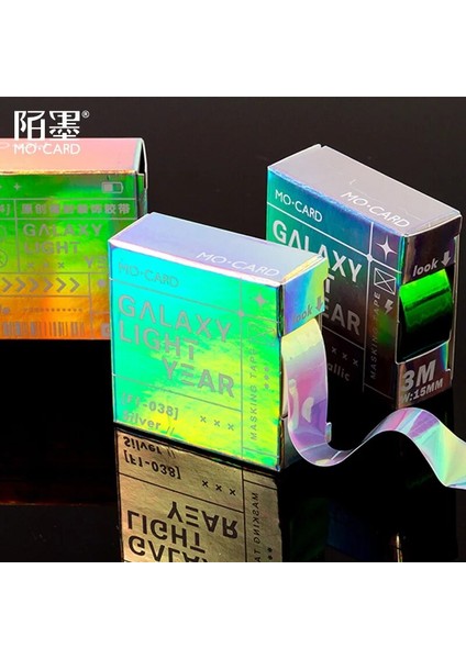 No.4 Tarzı Galaxy Işık Yılı Serisi Gökkuşağı Lazer Planlayıcısı El Kitabı Dekoratif Washi Maskeleme Bandı Okul Malzemeleri Kırtasiye Albümü Çıkartmalar (Yurt Dışından) fiyatları