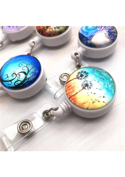 No.6 Tarzı Sanat Yağlıboya Mini Geri Çekilebilir Rozet Moda Hemşire Boyunluklar Kımlık Adı Kartı Rozet Tutucu Klip Öğrenci Doktorlar Rozet Tutucu (Yurt Dışından) indirimleri