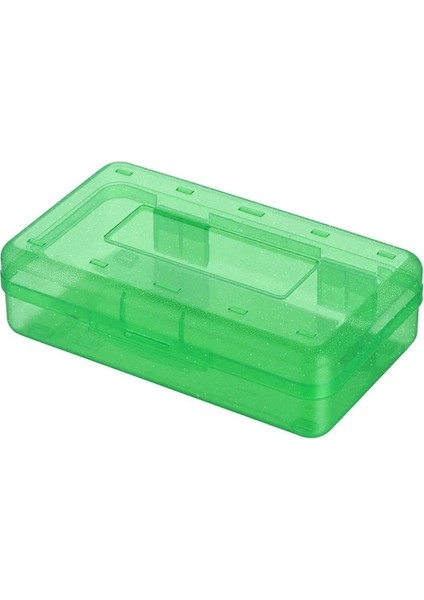 Yeşil Tarzı Plastik Şeffaf Kalem Kutusu Kırtasiye Kutusu Büyük Kapasiteli Istiflenebilir Tasarım Kroki Sanat Öğrenci Okul Için Basit Kalem Kutusu (Yurt Dışından)