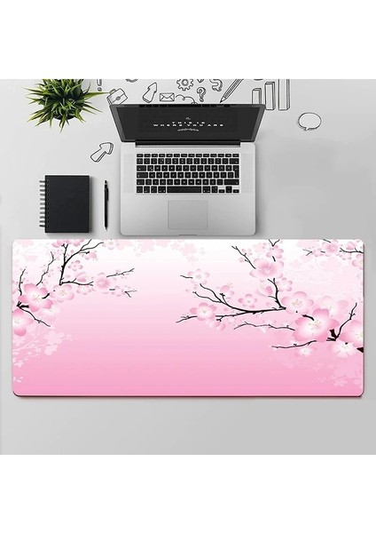 B-300X800X2MM Stili Kiraz Çiçeği Pembe Mouse Pad Büyük Bilgisayar Klavye Matı Kaymaz Kauçuk Fare Halı Kalınlaşmış Sevimli Kız Ofis Sümen Pedi (Yurt Dışından) fiyatları