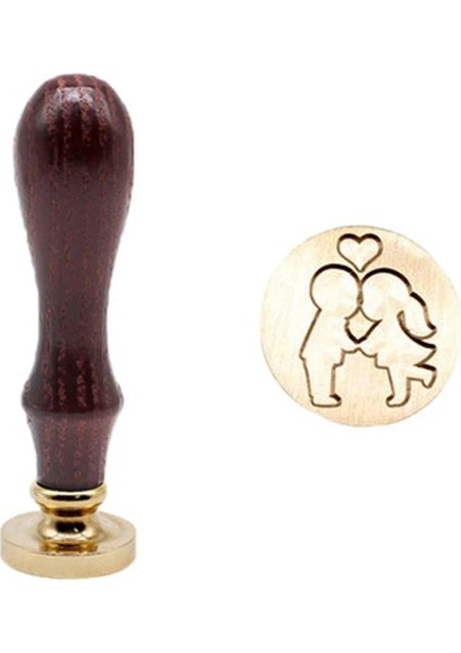 Aşıklar Tarzı Vintage Ahşap Saplı Sızdırmazlık Balmumu Damga Dıy Davetiye Mum Mühür Damga Doğum Günü Düğün Için El Yapımı Sanat Zanaat Zarf Sızdırmazlık (Yurt Dışından)