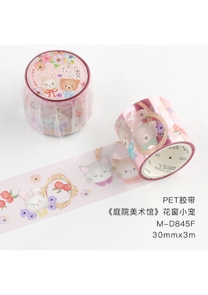 D Stili Kawaii Pet Kedi Maskeleme Washi Bant Çiçek Papatya Kuş Dekoratif Yapışkan Bant Decora Diy Scrapbooking Sticker Etiket (Yurt Dışından)