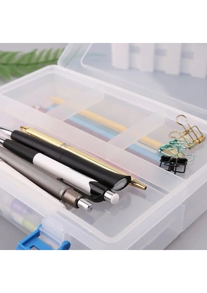Çift Katmanlı Kalem Kutusu Şeffaf Plastik Kalem Saklama Kutusu Kırtasiye Okul Ofis Malzemeleri Çocuklar Hediye (Yurt Dışından)