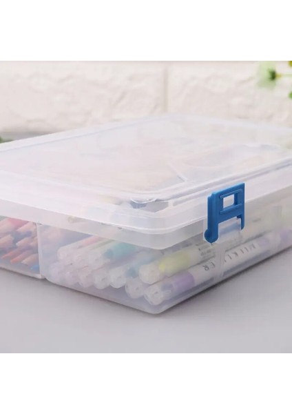 Çift Katmanlı Kalem Kutusu Şeffaf Plastik Kalem Saklama Kutusu Kırtasiye Okul Ofis Malzemeleri Çocuklar Hediye (Yurt Dışından) fırsatları