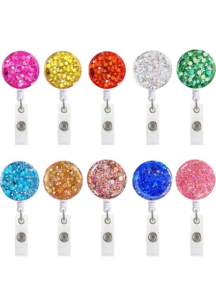 Gül Kırmızı Tarzı 10 Renk Yaratıcı Pullu Geri Çekilebilir Hemşire Rozet Makarası Klip Rozet Tutucu Öğrenciler Doktor Kimlik Kartı Tutucu Kırtasiye Yeni Moda (Yurt Dışından) fiyatları