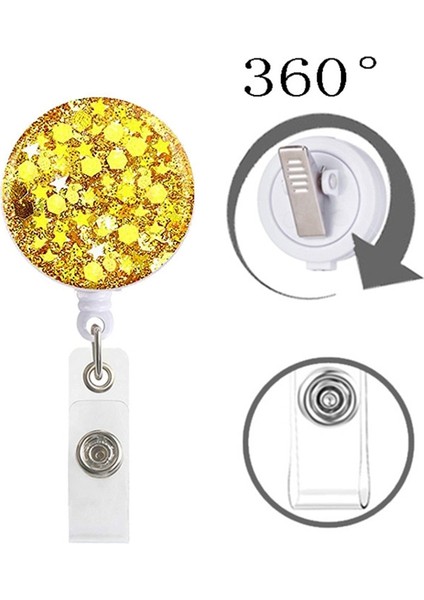 Gül Kırmızı Tarzı 10 Renk Yaratıcı Pullu Geri Çekilebilir Hemşire Rozet Makarası Klip Rozet Tutucu Öğrenciler Doktor Kimlik Kartı Tutucu Kırtasiye Yeni Moda (Yurt Dışından) modelleri