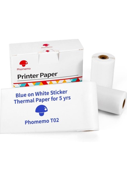 Mavi Etiket Stili 3 Rollsbox Phomemo Beyaz Termal Kağıt Üzerinde Siyah Kendinden Yapışkanlı Etiket x 3.5mfor x Mini Taşınabilir Termal Yazıcı (Yurt Dışından)