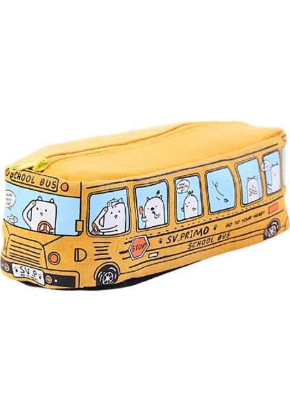 Turuncu Tarzı Kalem Kutusu Öğrenci Kırtasiye Küçük Hayvan Otobüs Erkek ve Kadın Kanvas Kırtasiye Kutusu (Yurt Dışından) fiyatları