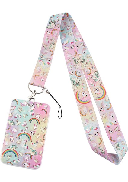 No.4 Tarzı CB893 Sevimli Hayvan Tembel Moda Kordon Kimlik Rozeti Tutucu Otobüs Kartı Kılıf Kapak Kayma Banka Kredi Kartı Tutucu Askı Kart Sahibinin (Yurt Dışından)