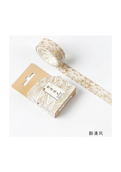 L Tarzı Maskeleme Altın Folyo Folyo Diy Craft Glitter Vinç Kağıt Yapışkan Yapıştırıcı Chinease Desen Washi Bant Kırtasiye Okul Malzemeleri (Yurt Dışından)