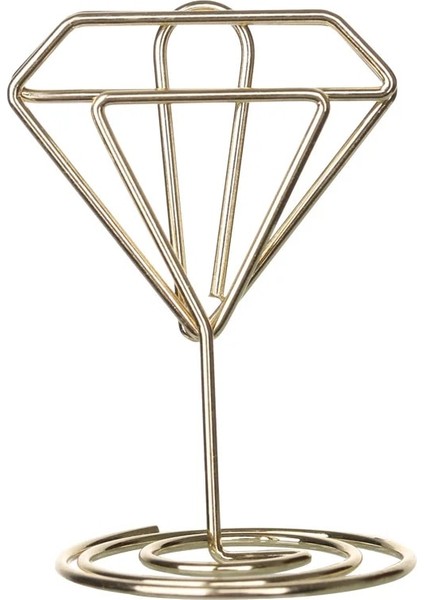 A-Altın2 Tarzı Mini Metalik Kelepçeler Standı Kalp Şekli Yer Kartı Masa Numaraları Tutucu Masaüstü Dekorasyon Yer Kartı Düğün Malzemeleri (Yurt Dışından)