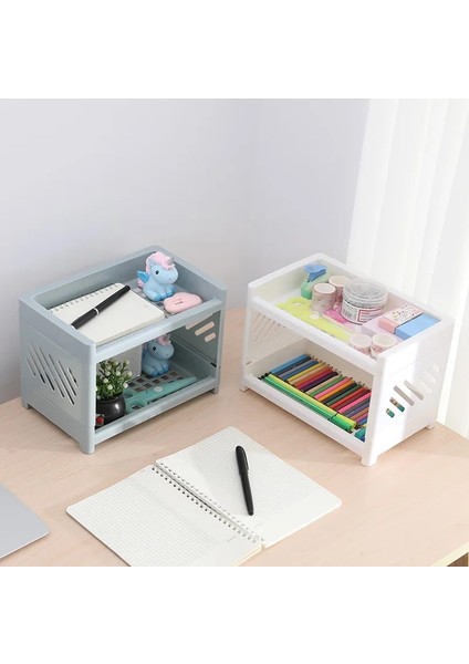 Pembe Tarzı Çift Katmanlı Masaüstü Depolama Raf Banyo Makyaj Rafları Organizatör Masa Kırtasiye Çeşitli Eşyalar Tutucu Mutfak Rafı (Yurt Dışından) fiyatları