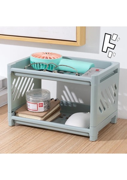 Pembe Tarzı Çift Katmanlı Masaüstü Depolama Raf Banyo Makyaj Rafları Organizatör Masa Kırtasiye Çeşitli Eşyalar Tutucu Mutfak Rafı (Yurt Dışından) fırsatları