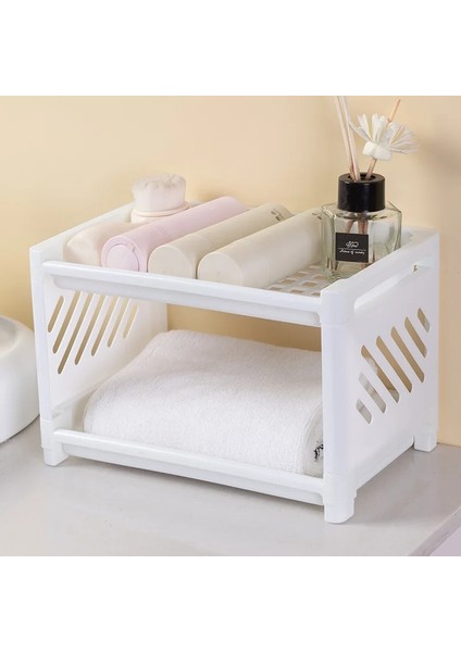 Pembe Tarzı Çift Katmanlı Masaüstü Depolama Raf Banyo Makyaj Rafları Organizatör Masa Kırtasiye Çeşitli Eşyalar Tutucu Mutfak Rafı (Yurt Dışından) indirimleri