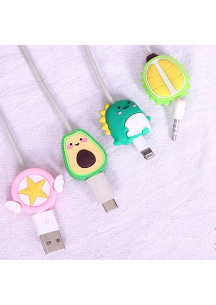 Bir Stil Sevimli Karikatür Kablo Koruyucu Sarıcı Organizatör USB Şarj Kablosu Kulaklık Kablosu Isırıkları Veri Hattı Kablosu Güzel Koruyucu Kapak (Yurt Dışından) fırsatları