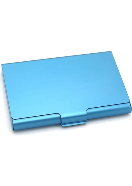Mavi Stil Alüminyum Metal Kartvizitlik El Itme Kartvizit Durumda Ultra Ince Buzlu Kart Ambalaj Kutusu Ofis Masası Organizatör (Yurt Dışından)