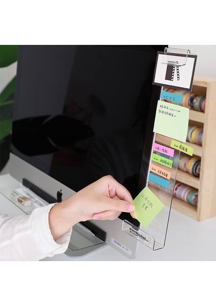 Lefta Stili Yaratıcı Akrilik Monitör Mesaj Hatırlatıcı Panosu Yapışkan Not Için Şeffaf Isim Kartı Telefon Tutucu Masaüstü Plastik Tutucu Kırtasiye (Yurt Dışından) fiyatları