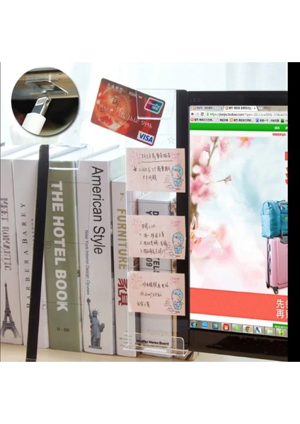 Lefta Stili Yaratıcı Akrilik Monitör Mesaj Hatırlatıcı Panosu Yapışkan Not Için Şeffaf Isim Kartı Telefon Tutucu Masaüstü Plastik Tutucu Kırtasiye (Yurt Dışından) modelleri