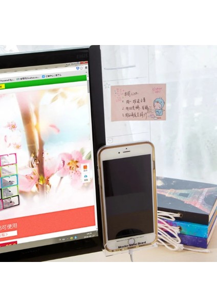 Lefta Stili Yaratıcı Akrilik Monitör Mesaj Hatırlatıcı Panosu Yapışkan Not Için Şeffaf Isim Kartı Telefon Tutucu Masaüstü Plastik Tutucu Kırtasiye (Yurt Dışından) fırsatları