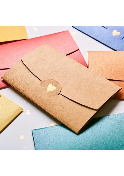 Kraft Kağıt Stili Bronzlaştırıcı Altın Kalp Şeker Armut Mini Zarf Renkli Tebrik Kartı Scrapbooking Hediye Kahverengi Zarflar 10*7cm (Yurt Dışından) fiyatları