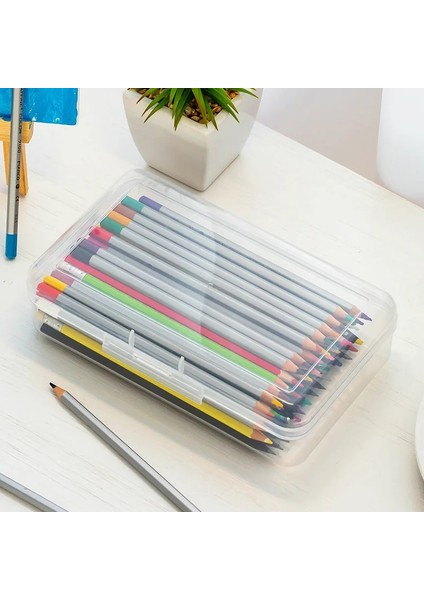 Şeffaf Stil Plastik Kırtasiye Kutusu Basit Şeffaf Buzlu Öğrenci Ofis Saklama Kutusu Kalem Kutusu (Yurt Dışından) fiyatları