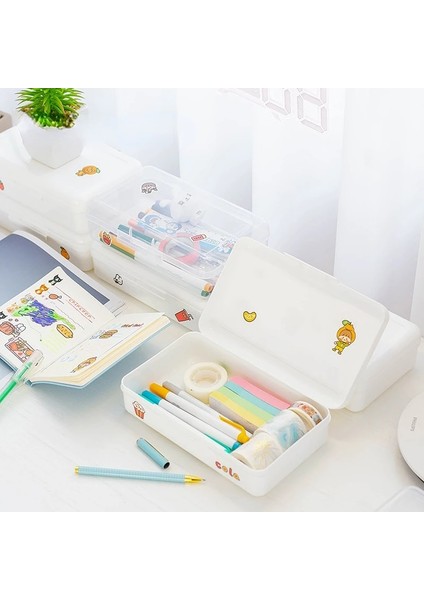 Şeffaf Stil Plastik Kırtasiye Kutusu Basit Şeffaf Buzlu Öğrenci Ofis Saklama Kutusu Kalem Kutusu (Yurt Dışından) fırsatları