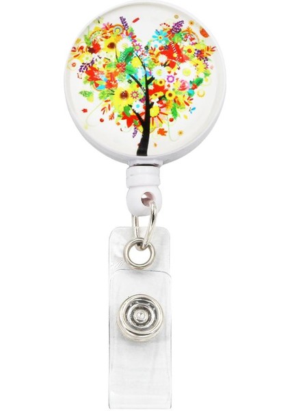 K188 Stili Idclip Renkler Ağaç Kimliği Timsah Klipsli Geri Çekilebilir Rozet Tutucu Ömürlü Geri Çekilebilir Kordon Kimlik Rozeti (Yurt Dışından)