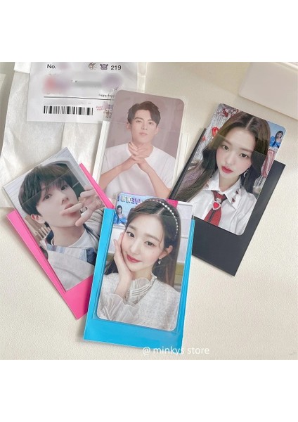 Gümüşi Tarz Mınky Sıcak Ack Renkli Kpop Toploader Kart Fotocard Kollu Idol Fotoğraf Kartları Koruyucu Saklama Çantası Kırtasiye (Yurt Dışından) fiyatları