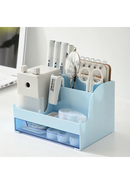 Pembe Tarzı Büyük Kapasiteli Masa Aksesuarları Çekmeceli Kalemlik.kalem Saklama Kutusu Masaüstü Organizatör Okul Ofis Kırtasiye (Yurt Dışından) fırsatları