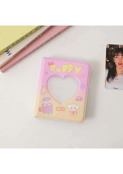 Pembe Tarzı Japon Karikatür 3-Otocard Tutucu Küçük Kart Albümü Içi Boş Çiçek Polaroid Fotoğraf Albümü Depolama Kartları Koleksiyonu Kadın (Yurt Dışından)