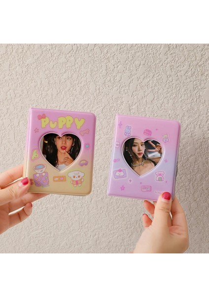Pembe Tarzı Japon Karikatür 3-Otocard Tutucu Küçük Kart Albümü Içi Boş Çiçek Polaroid Fotoğraf Albümü Depolama Kartları Koleksiyonu Kadın (Yurt Dışından) fırsatları