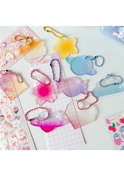 No.1 Stili Ins Özel Şekilli Degrade Renk Kordon Anahtarlık Yaratıcı Kendi Başına Yap Çıkartma Kawaii Sırt Çantası Dekoratif Kolye Akrilik Şeffaf (Yurt Dışından) indirimleri