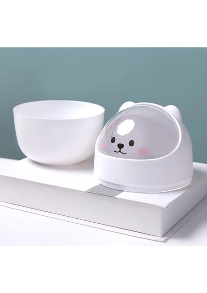 Mavi Stil Ins Çöp Tenekesi Organizatör Ins Masaüstü Kapaklı Kawaii Sevimli Ayı Çöp Kutusu Saklama Kutusu Kız Kalemlik Depolama Kovası Flip Top (Yurt Dışından) fırsatları