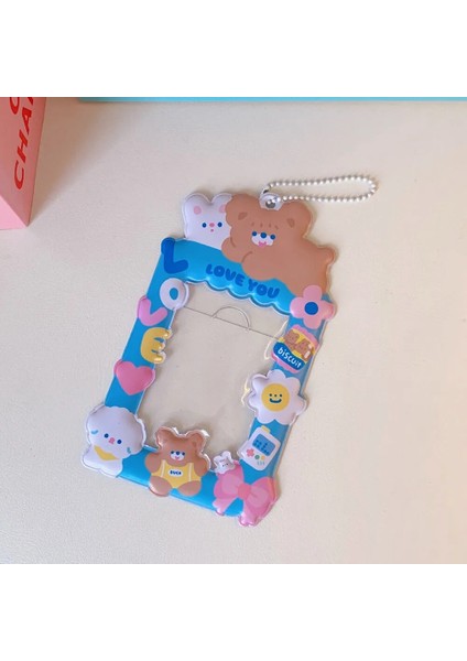 Mavi Stil Kawaii Kart Sahibinin Halat Öğrenci Kampüsü Yemek Kartı Otobüs Kartı Erişim Kontrolü Kordon Kore Anime Koruyucu Kapak (Yurt Dışından)