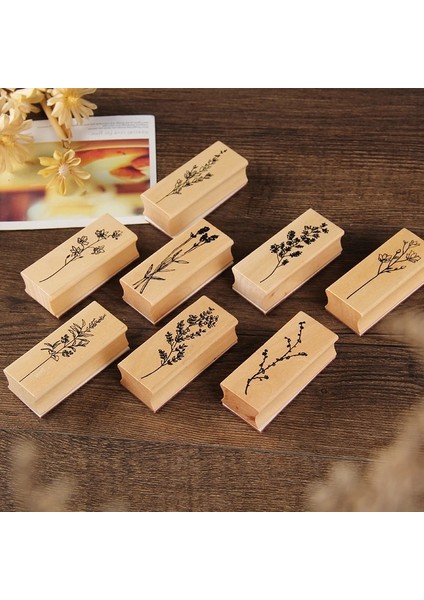 No.3 Tarzı Vintage Çiçek Çim Toplama Serisi Damga Dıy Zanaat Ahşap Kauçuk Pullar Scrapbooking Kırtasiye Scrapbooking Mühür Için (Yurt Dışından) fırsatları