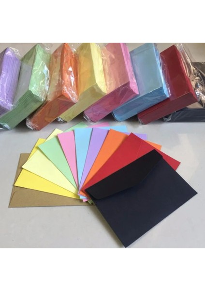 Açık Sarı Stil Lot Candykraft Kağıt 10 Renkli Boş Zarflar Banka Kartı Zarfları Tebrik Kartları Mini Zarflar Üye Kartı (Yurt Dışından)