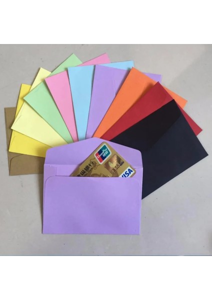 Açık Sarı Stil Lot Candykraft Kağıt 10 Renkli Boş Zarflar Banka Kartı Zarfları Tebrik Kartları Mini Zarflar Üye Kartı (Yurt Dışından)