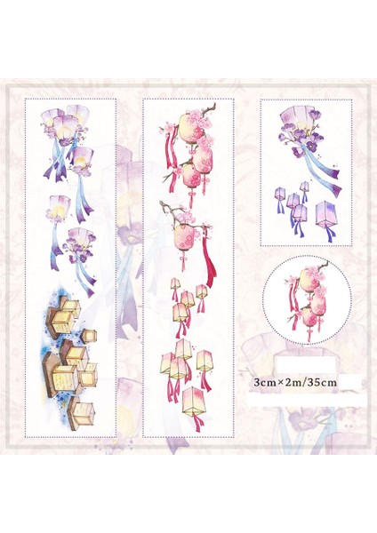 Karışık Renk Stili Washi Bant 2 M Rulo Özel Yağ Manzara Japon Kağıt Dekoratif Çıkartmalar Şerit Okul Kırtasiye Malzemeleri (Yurt Dışından)