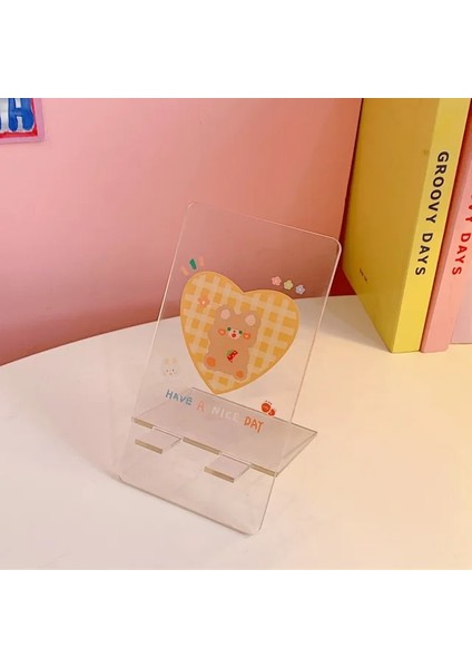 Bir Stil Sevimli Akrilik Taşınabilir Cep Telefonu Tutucu Tablet Pc Tutucu Mini Masaüstü Standı Akıllı Telefon Desteği Telefon Girp Ofis Kırtasiye (Yurt Dışından)